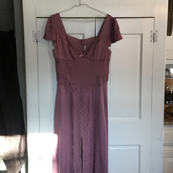 NWT Free People Pink Skies Lace Midi Dress - Picture 2 of 6